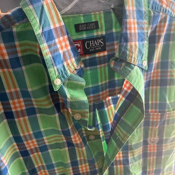 Chaps Multicolor Plaid Button-Down Shirt M - Picture 10 of 16